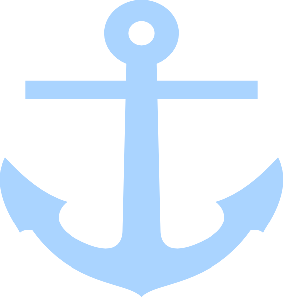Anchor Clipart Baby Blue - Anchor Icon Png White (570x598)