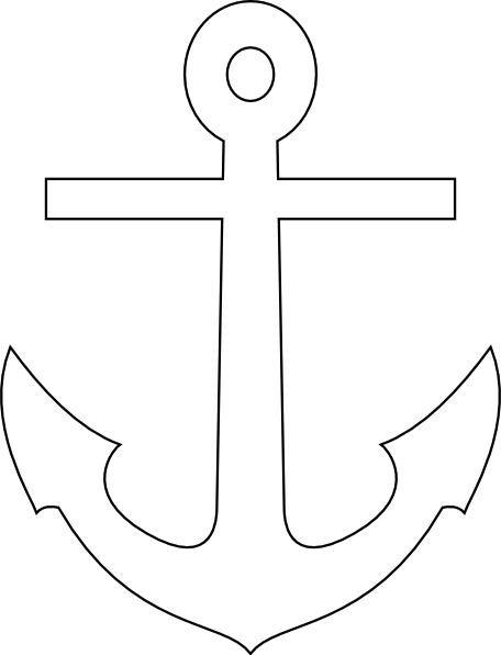 Anchor Clip Art Black And White - White Anchor Icon Png (456x596)