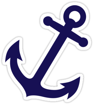 Navy Blue Anchor" Stickers By Fuchs Und Spatz - Navy Blue Anchor Icon (375x360)