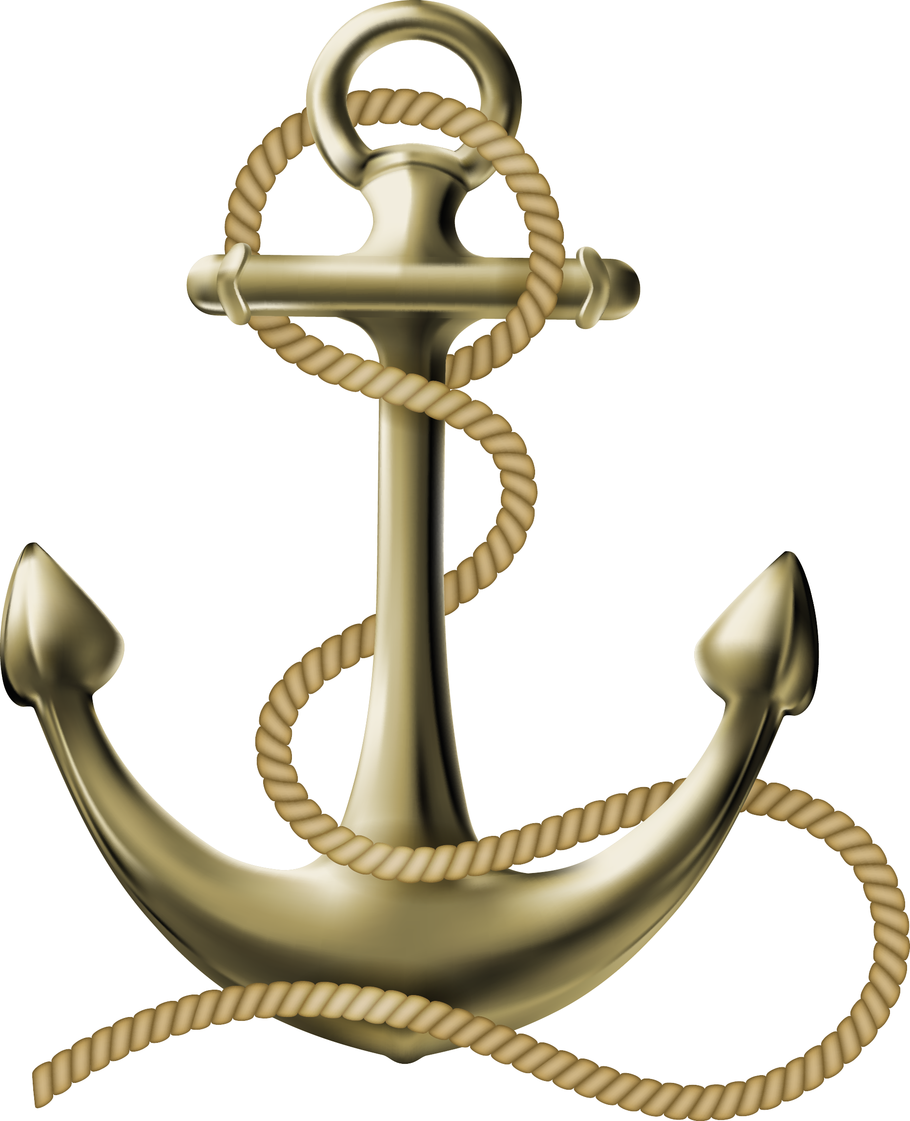 Anchor Rope Maritime Transport Clip Art - Gold Anchor Shower Curtain (1864x2296)