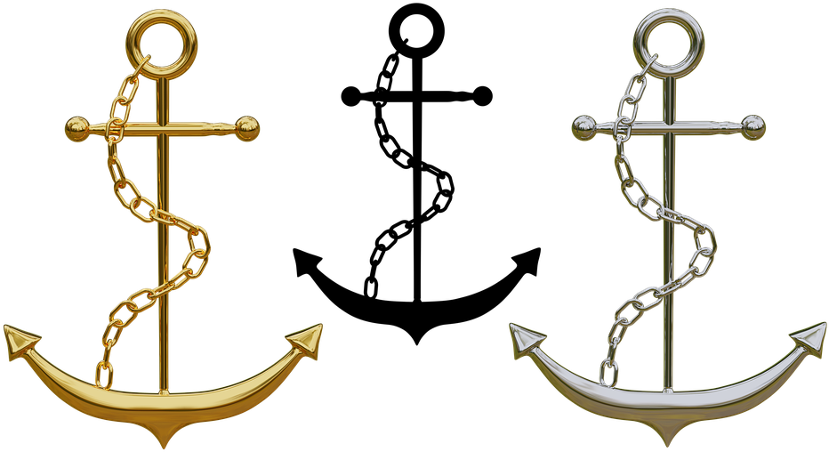 Anchor, Trailers, Jewellery, Isolated, Gold, Silver - Gold Anchor Png (960x540)