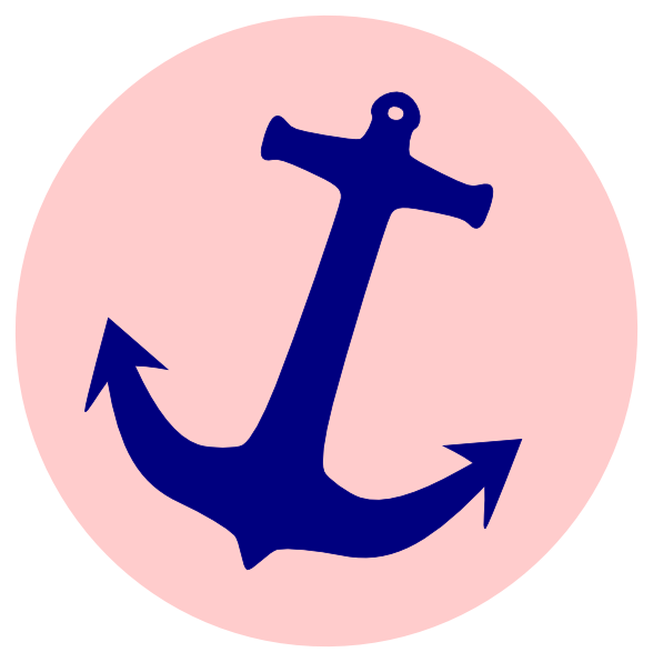 Pink Anchor Clip Art At Clker Com Vector Online - Navy And Pink Anchor (588x596)