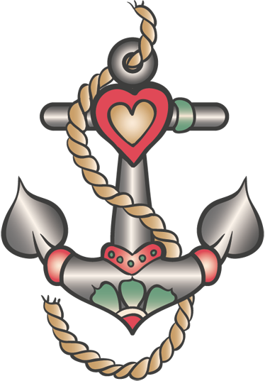 Wall Colour - Anchor Tattoo Png (374x537)