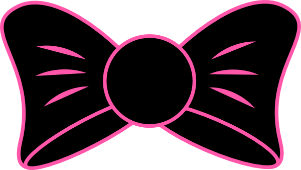 Black Bow 2 Clip Art - Black Bow Clipart (600x338)