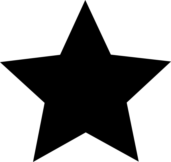 Black Star Clipart Clipart Pa - Star Png Transparent Background (600x571)