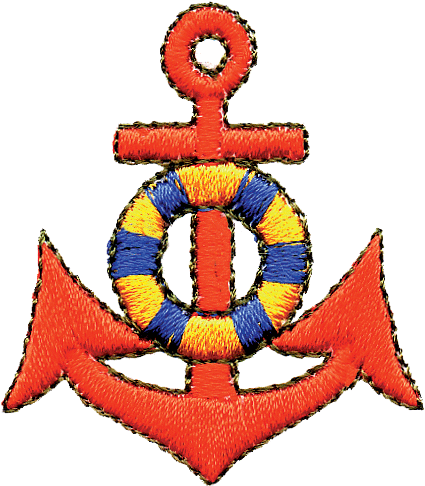 Anchor With American Flag Clip Art - Anchor Embroidery (432x491)