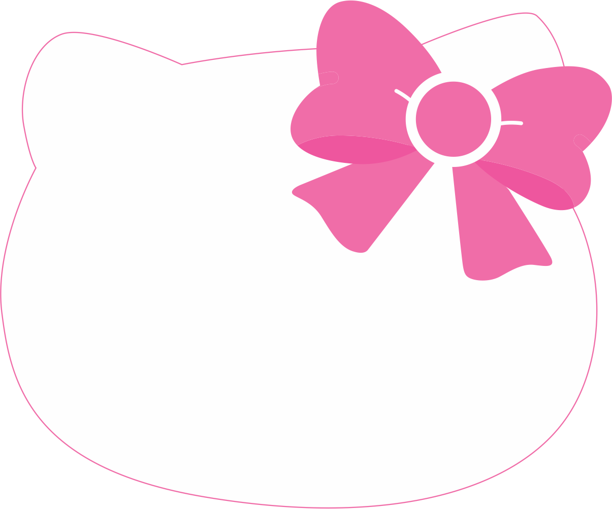 Pink Hair Clipart Hello Kitty - Hello Kitty Head Png (1205x1003)