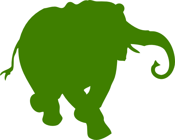 Baby Hello Kitty Drawings Clipart - Elephant Silhouette (600x479)
