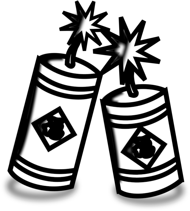 Fireworks Clipart Images - Black And White Chinese New Year Fireworks (800x800)