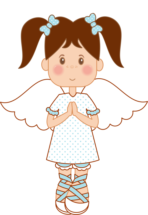 Angel Clipart Brown Hair Pencil And In Color - Angel For Christening Girl Clipart (1648x2383)