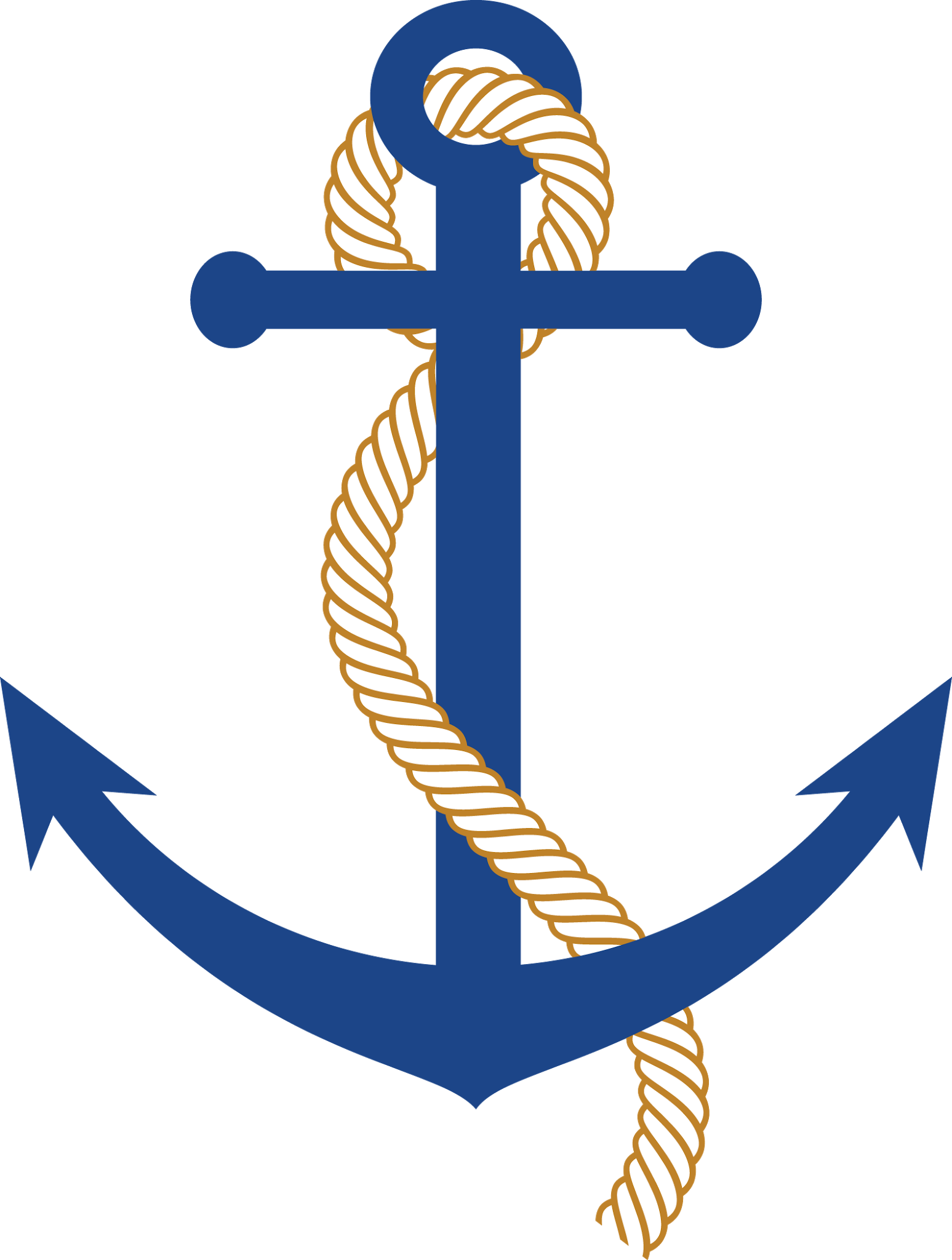 Anchor With Rope - Nautical Clip Art Png (1547x2048)