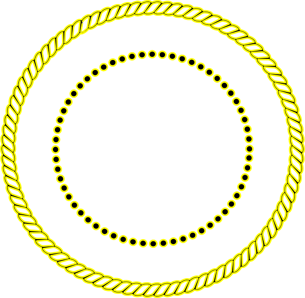 Yellow Rope Border Clip Art - Icon (600x587)