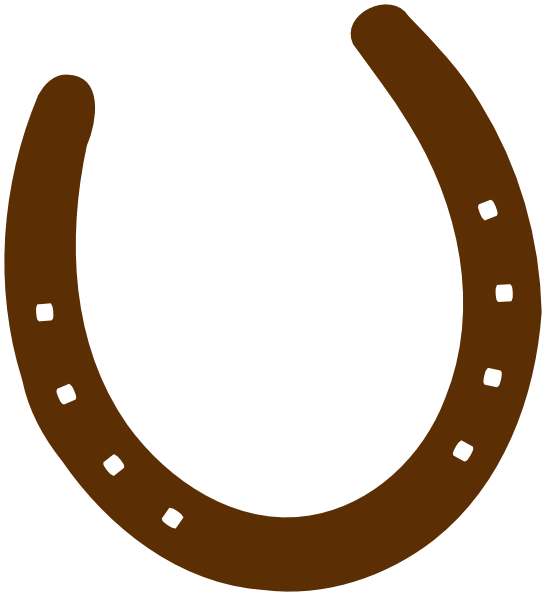 Western Clipart Rope - Brown Horseshoe Clipart (546x596)