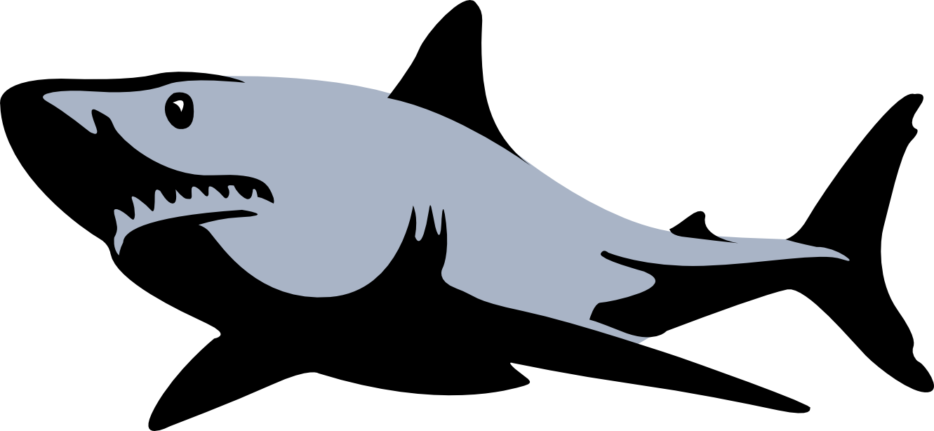 High-res Clip Art - Shark Silhouette (1331x614)
