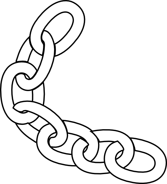 White Chain Clip Art - Chain Black And White (540x594)