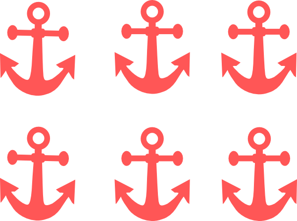 Light Pink Anchor Clip Art Vector Clip Art Online Royalty - Anchored In Love Magnets (600x446)