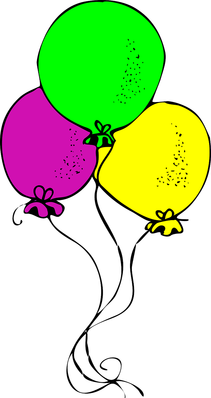 Party Banner 6 Free Balloons Free Champagne Showers - Drawing Of Birthday Balloons (680x1280)