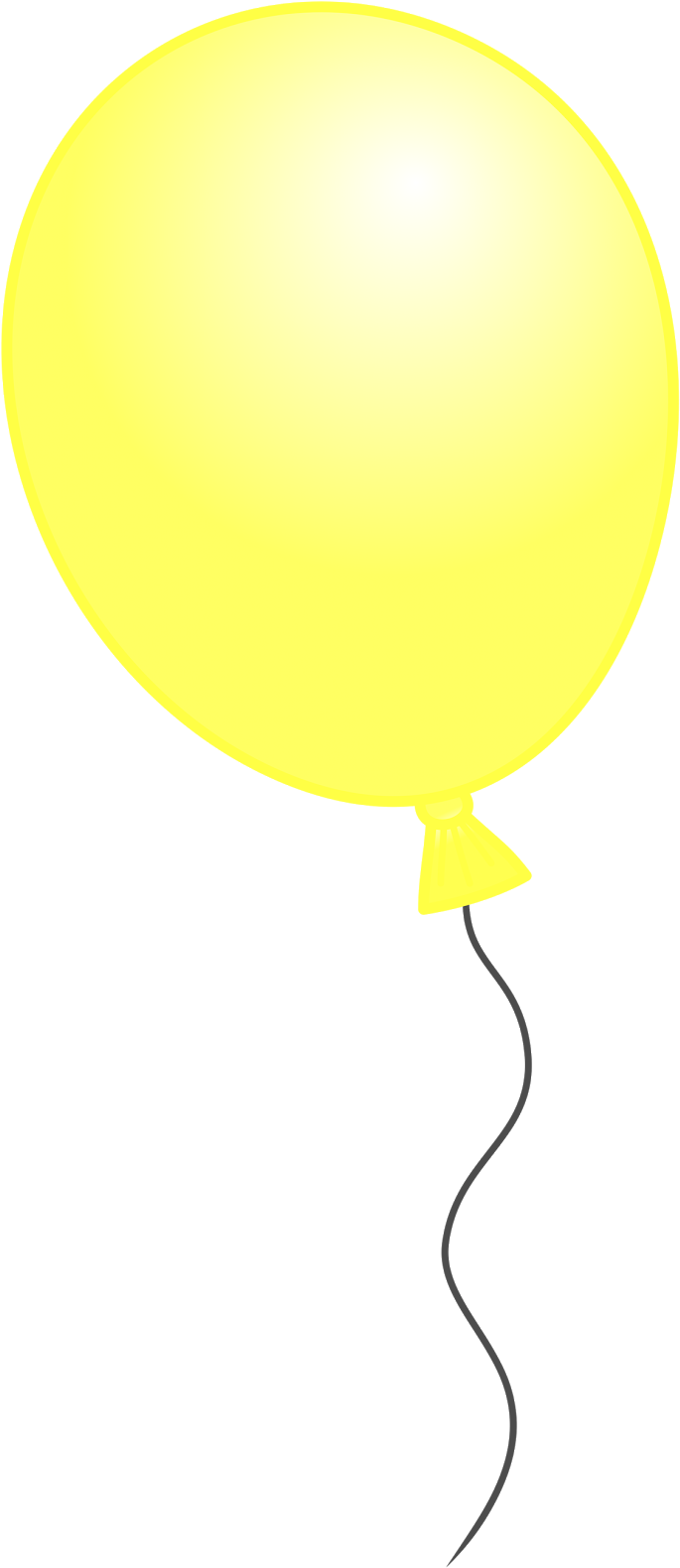 Yellow Balloon Clipart - Yellow Birthday Balloon Png (723x1600)