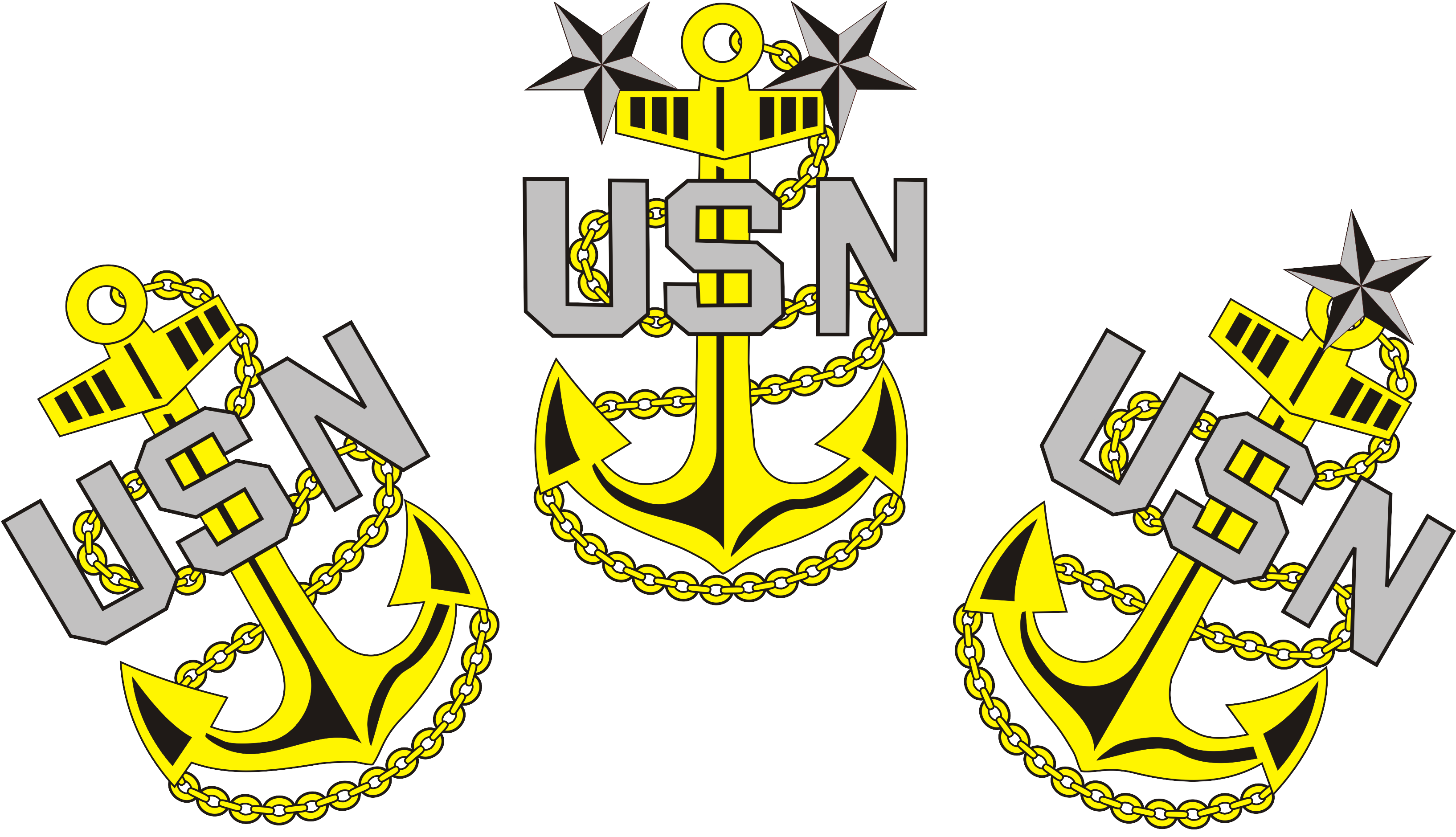 Navy Chief Anchor Clipart - Navy Chief Fouled Anchor (3267x1891)