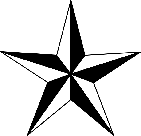 Black Nautical Star Clip Art At Clker - De La Salle Green Archers (600x580)