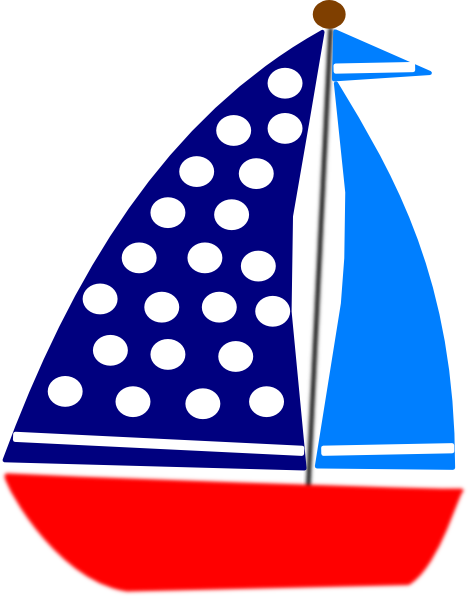 Red Clipart Sailboat - Red And Blue Sailboat (468x596)