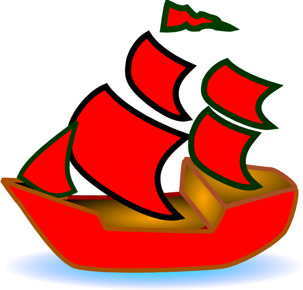 Red Boat Clipart (600x573)