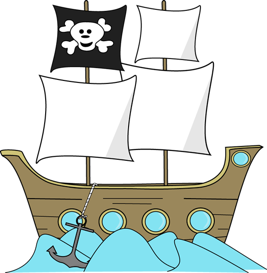 Anchor Clipart Pirate Ship - Pirate Ship In Water Clipart (538x550)