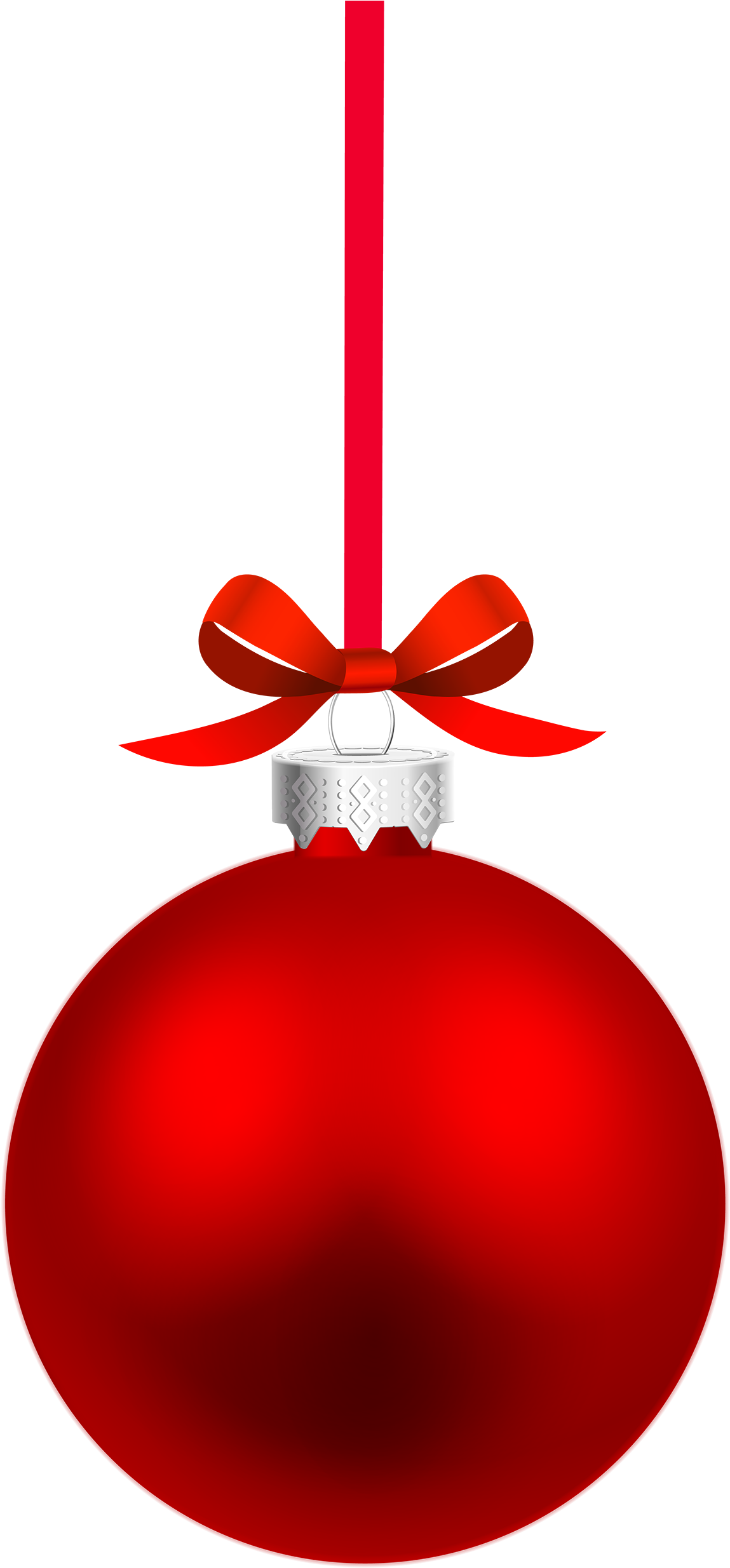 Red Hanging Christmas Ball Png Clipart - Christmas Ball Png (1258x2500)