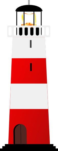 Lighhouse Clipart Red And Blue - Red And White Lighthouse Clipart (228x592)