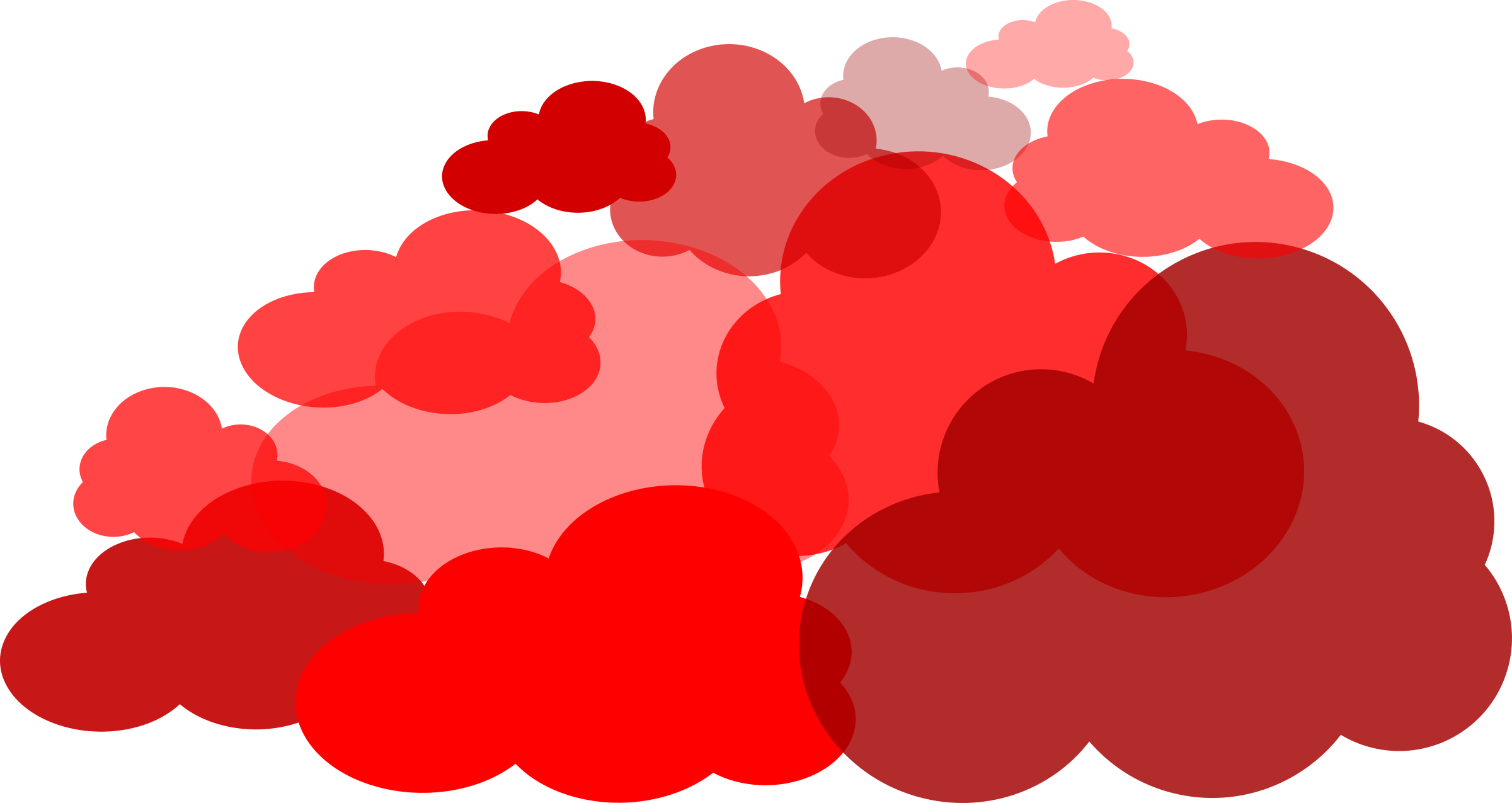 Clipart - Red Clouds Clipart (2400x1275)