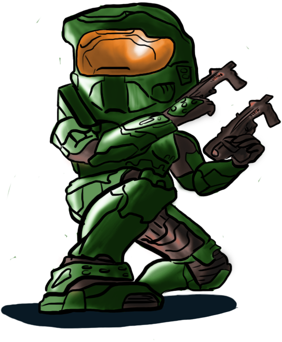 Chibi Master Chief Cartoon Clipart - Cartoon (700x950)