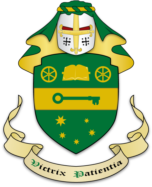 Vert, On A Fess Or Between A Book Between 2 Wheels - Crest (612x792)