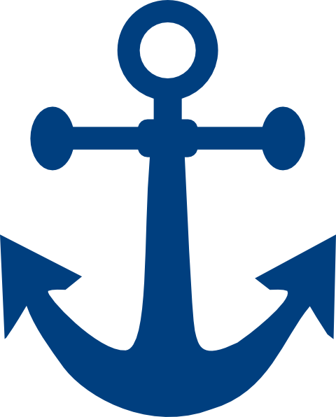 Blue Anchor Clip Art At Clker - Navy Anchor Clip Art (480x596)