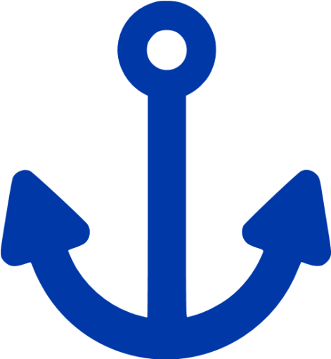 Royal Azure Blue Anchor 2 Icon - Icon Anchor (512x512)