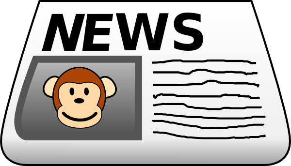 Monkey News Clip Art At Clker Com Vector Clip Art Online - Clipart News (600x343)