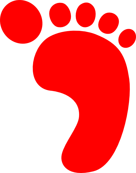 Feet Red Clipart - Foot Print (468x595)