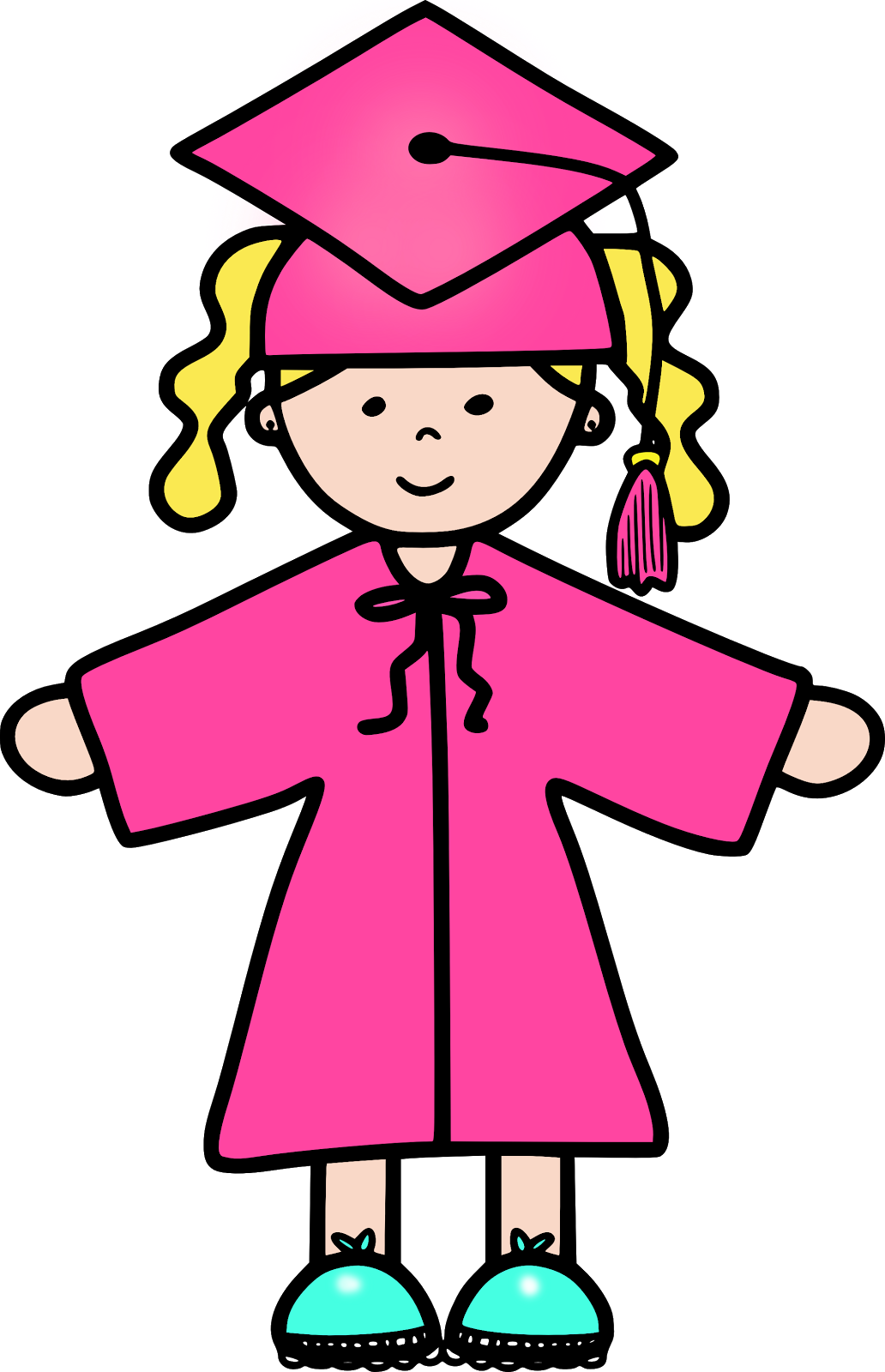Preschool - Graduation Clip Art Pink (1032x1600)