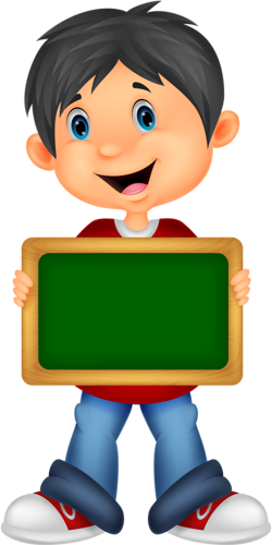 Crafts - Boy Holding A Paper Cartoon (250x500)