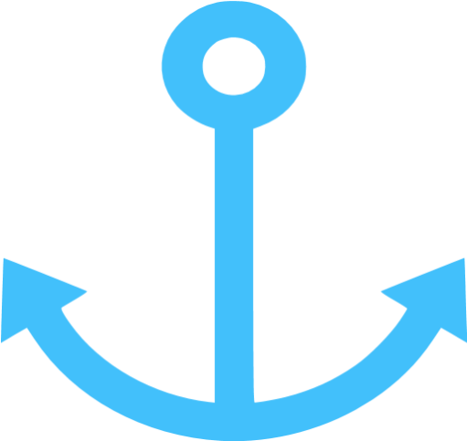 Caribbean Blue Anchor 3 Icon - Full Black Aviator Sunglasses (512x512)