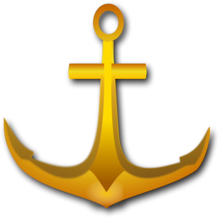 Golden Anchor Clip Art - Golden Anchor Png (889x900)