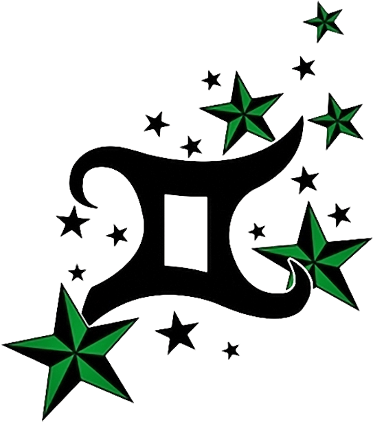 Awesome Symbol With Nautical Stars Design - Zodiac Sign For Aquarius Tattoo (1024x1141)