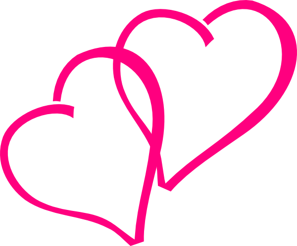 Double Heart Hot Pink Heart Clipart Free Images - Pink Hearts (600x498)