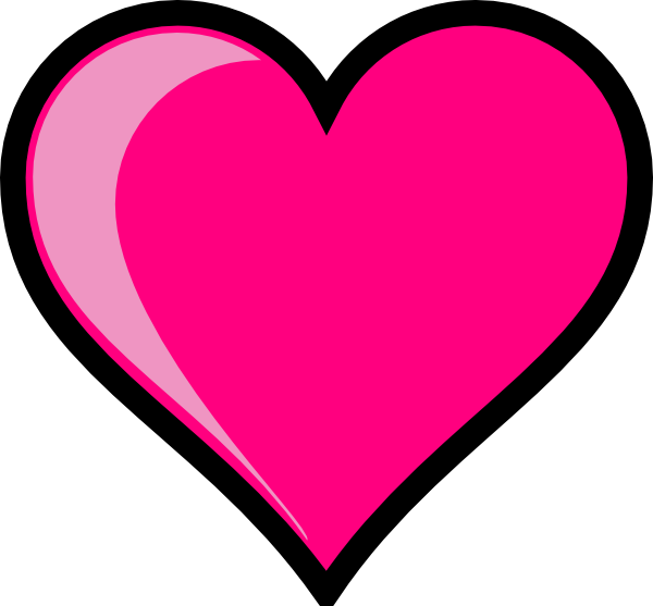 Clip Art Pink Heart - Love Heart Clip Art (600x557)