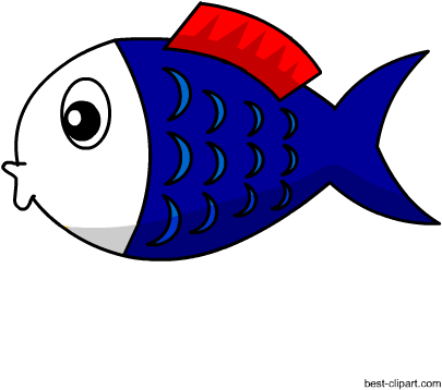Adorable Red And Blue Fish Png Clipart - Blue (450x450)