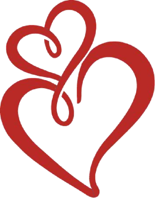 Heart Black And White Two Heart Black And White Clipart - Two Hearts One Love (312x400)