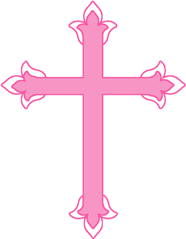 Pink Cross Clip Art - Pink Baptism Cross Png (600x512)