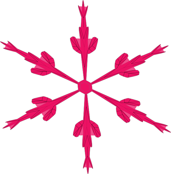 Skinny Pink Snowflake Clip Art - Clip Art (588x600)