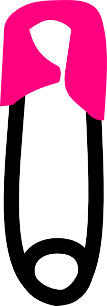 Pink Clipart Safety Pin - Baby Safety Pin Png (210x597)