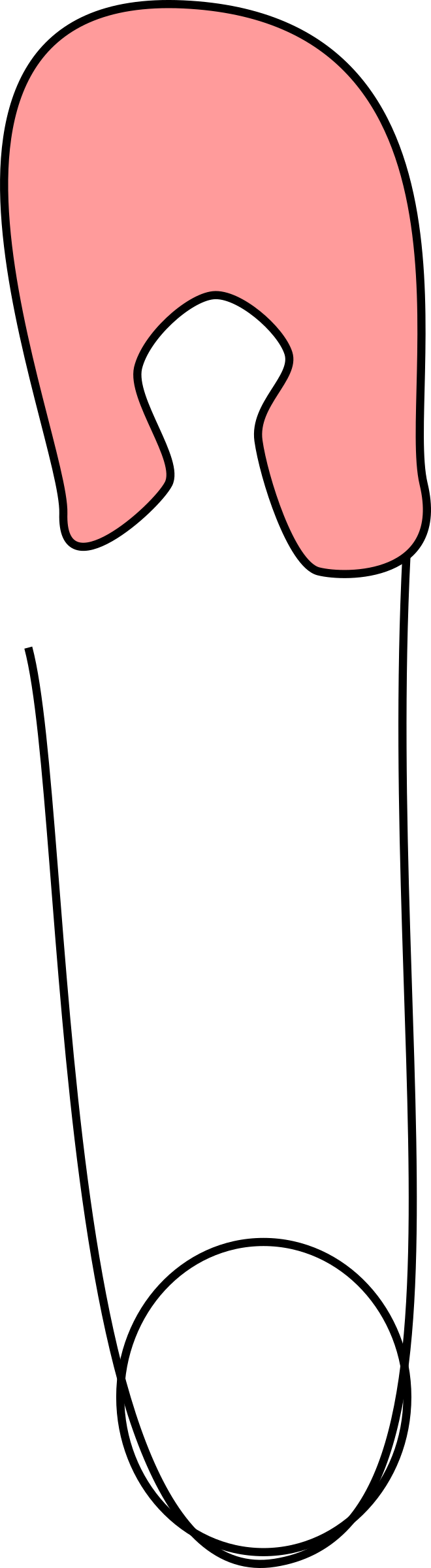 Pink Clipart Safety Pin - Pink Safety Pin Png (660x2400)