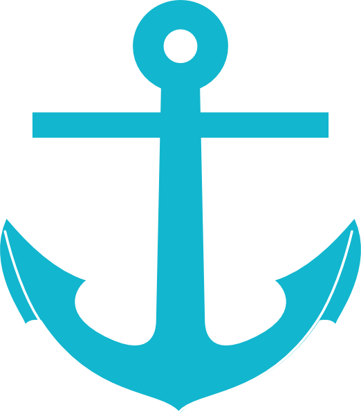 Teal Anchor Clip Art At Clker - Anchor Clip Art (522x598)